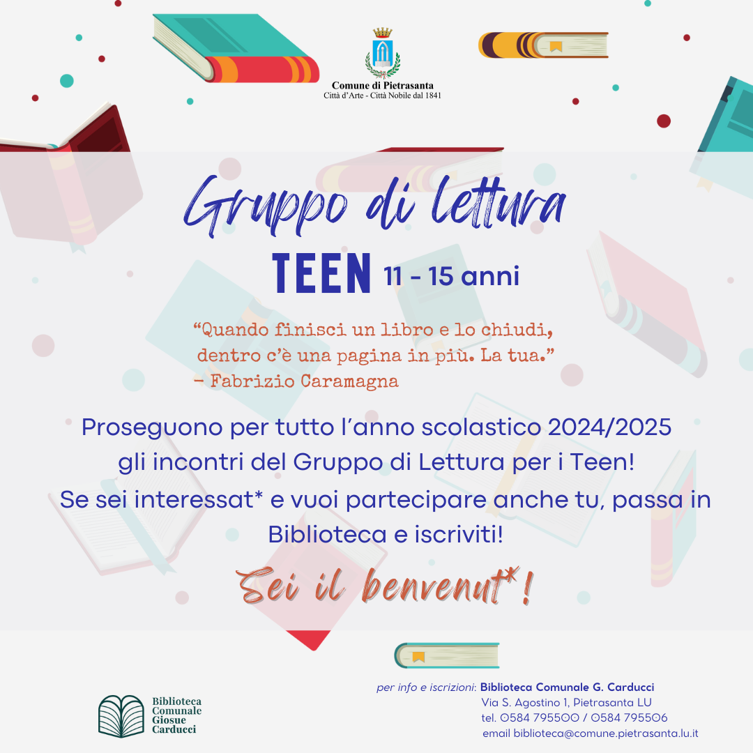 Gruppo di lettura TEEN alla Biblioteca "G. Carducci" di Pietrasanta