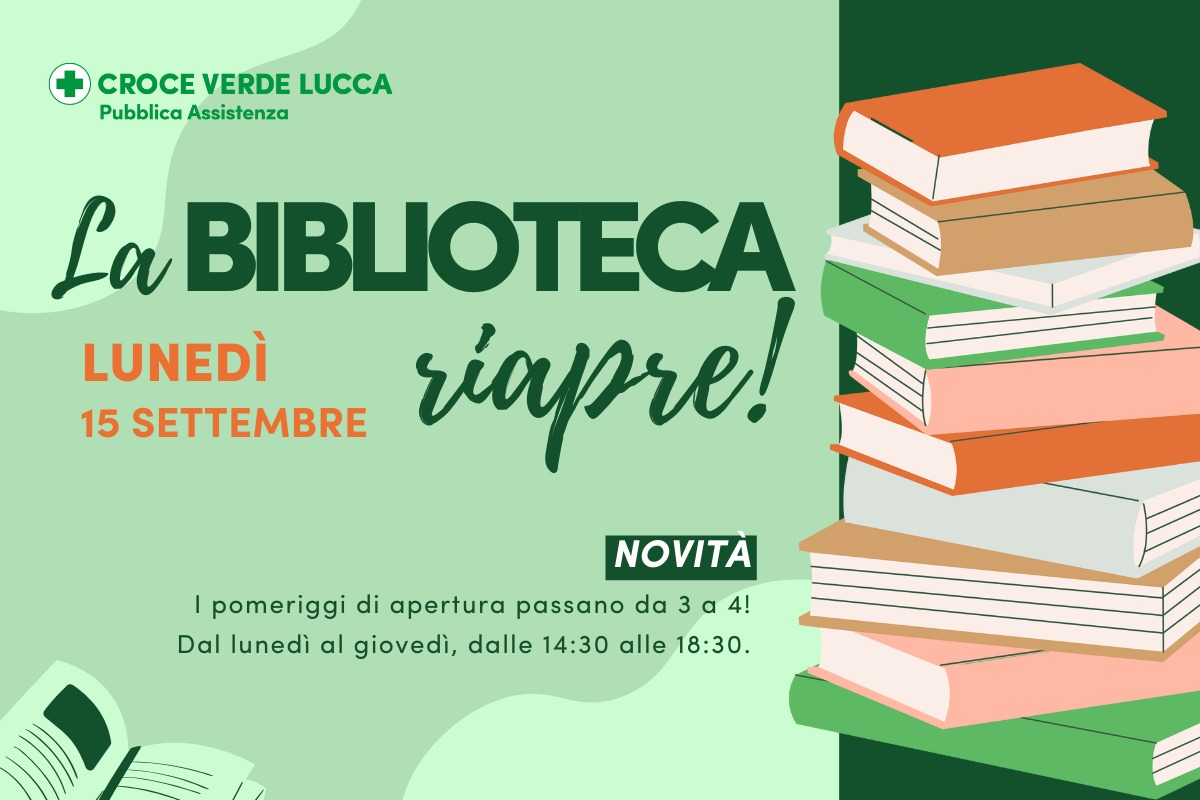 Riapertura Biblioteca Croce Verde Lucca