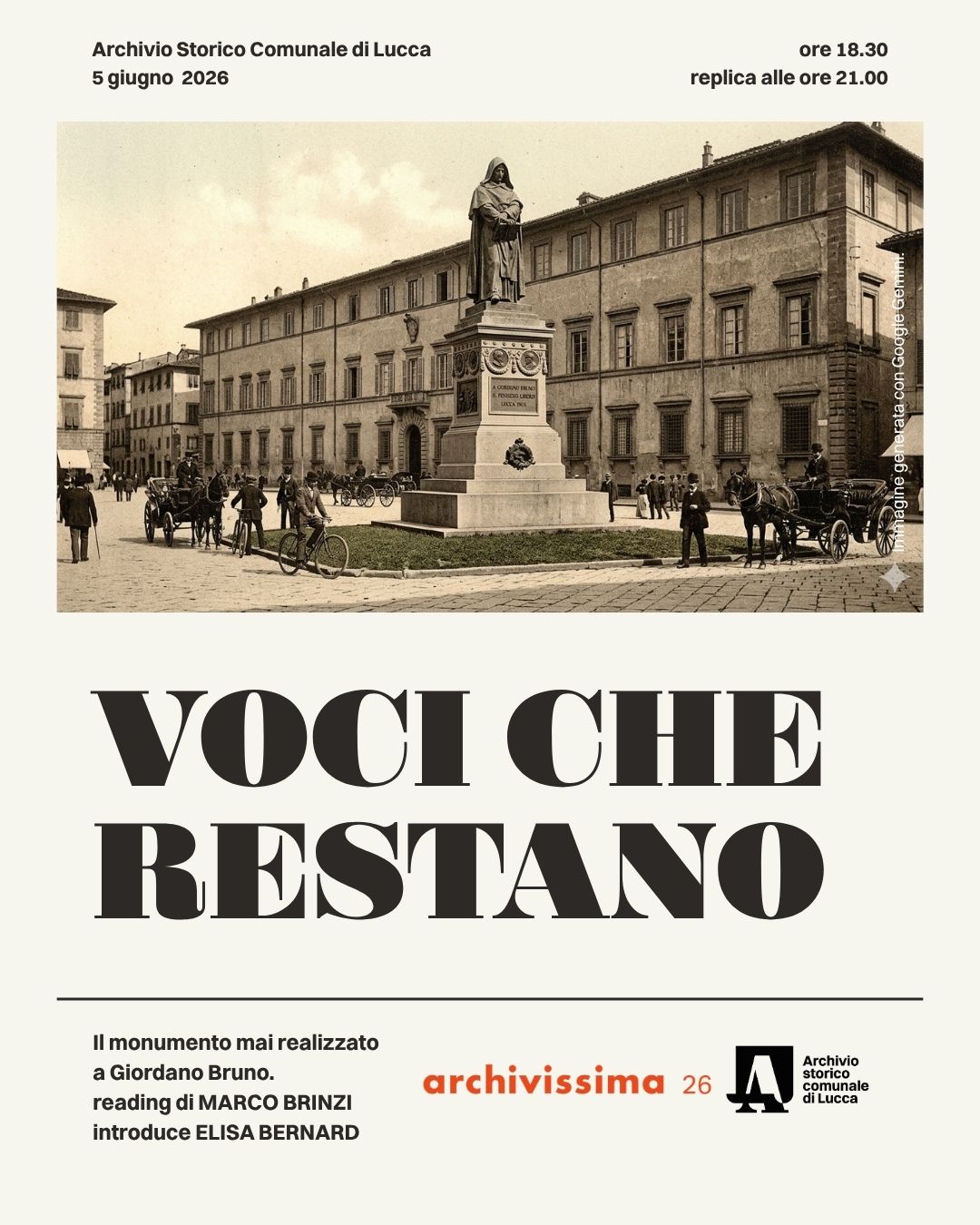 Reading VOCI CHE RESTANO. Il monumento mai realizzato a Giordano Bruno.