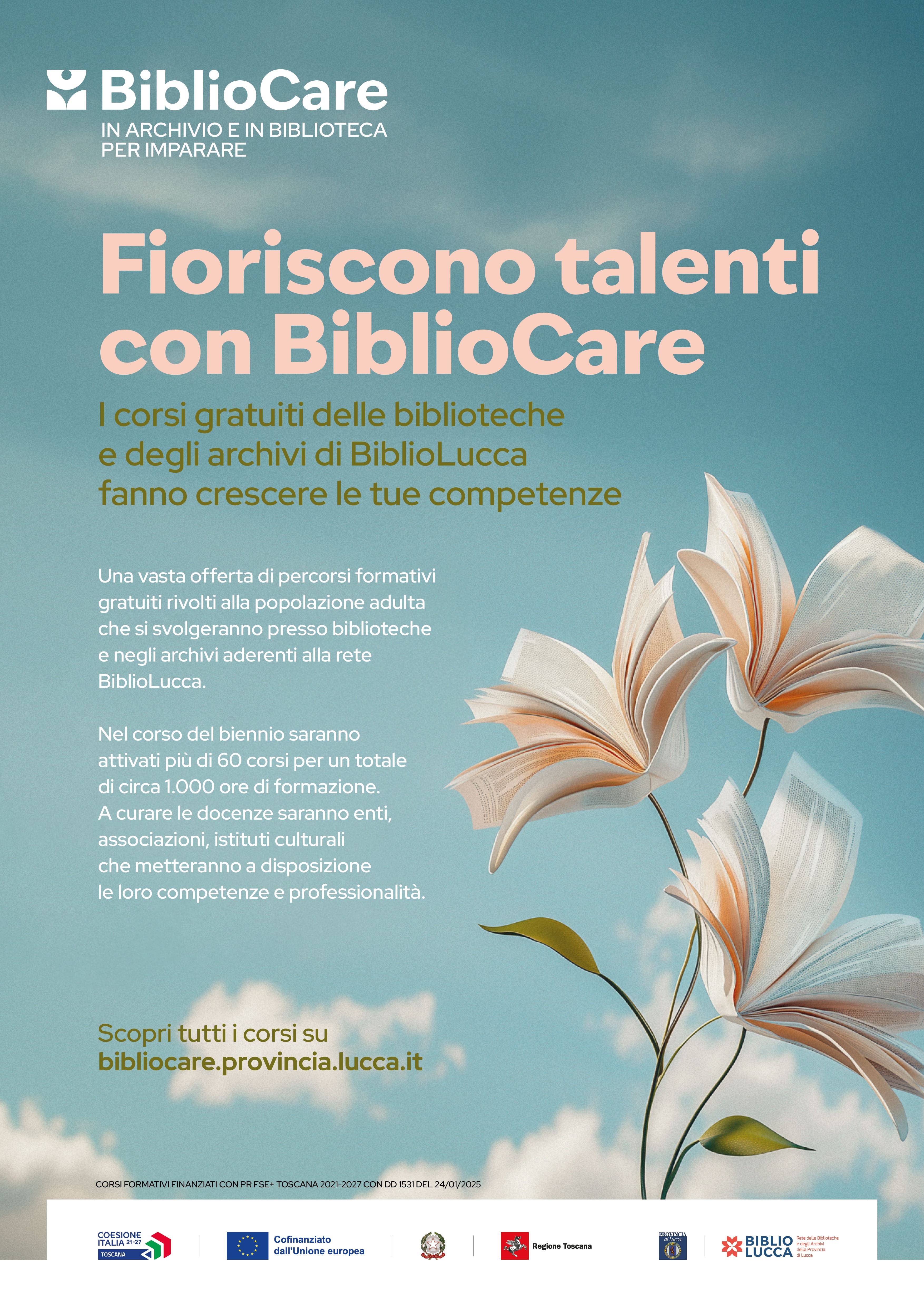 Bibliocare - nuovi corsi gratuiti in partenza da settembre: iscrizioni aperte