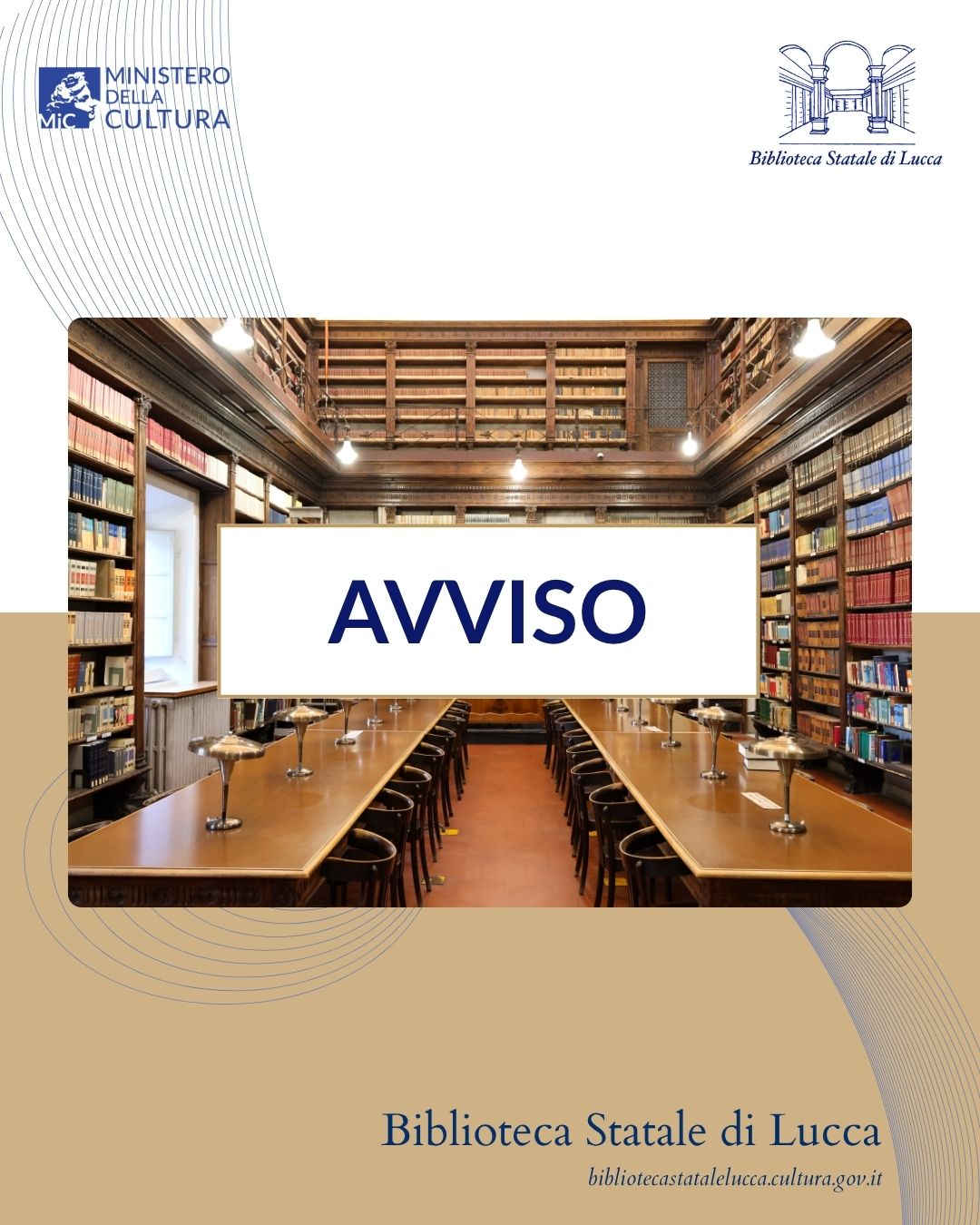 Avviso di chiusura della Biblioteca Statale di Lucca- 14 settembre 2026