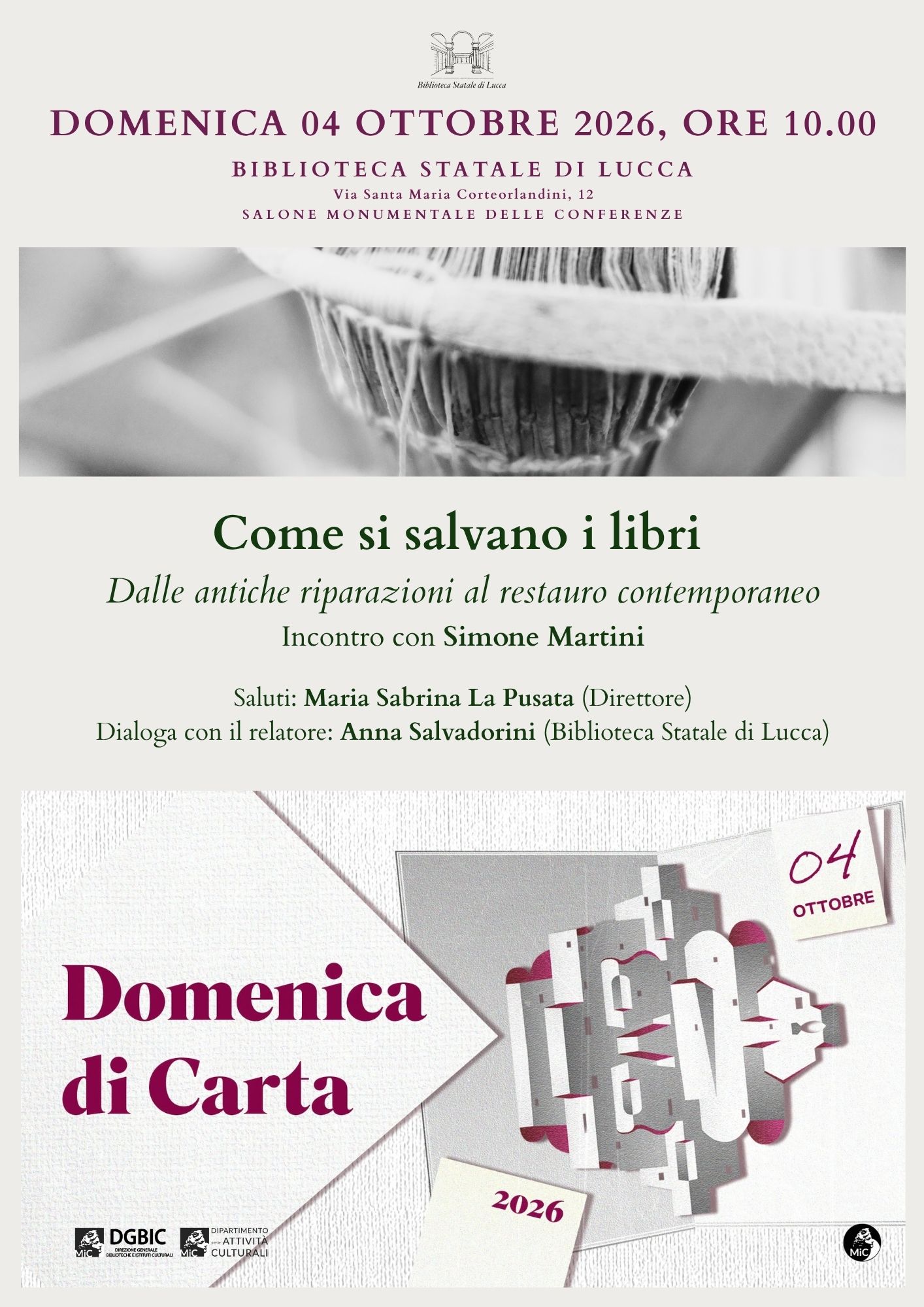 Domenica di Carta 2026 - Come si salvano i libri