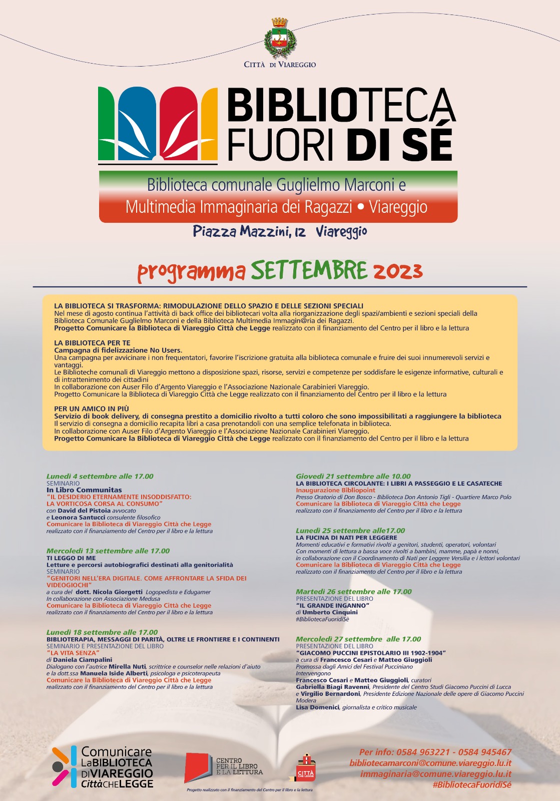 #BibliotecaFuoridiSé - Programma settembre 2023